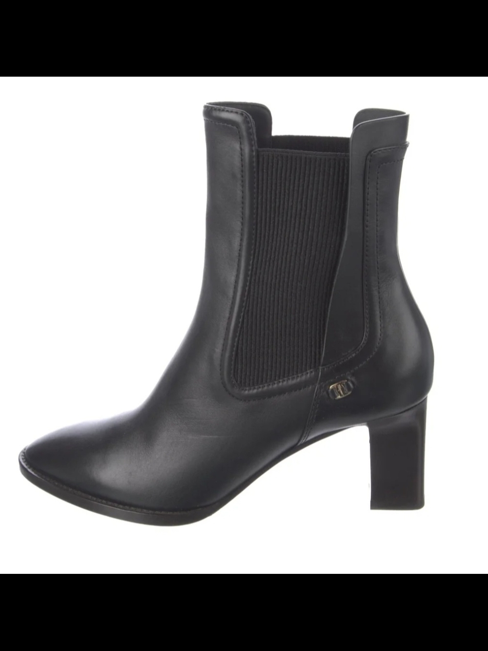 Salvatore Ferragamo Black Leather Chelsea Ankle Boot